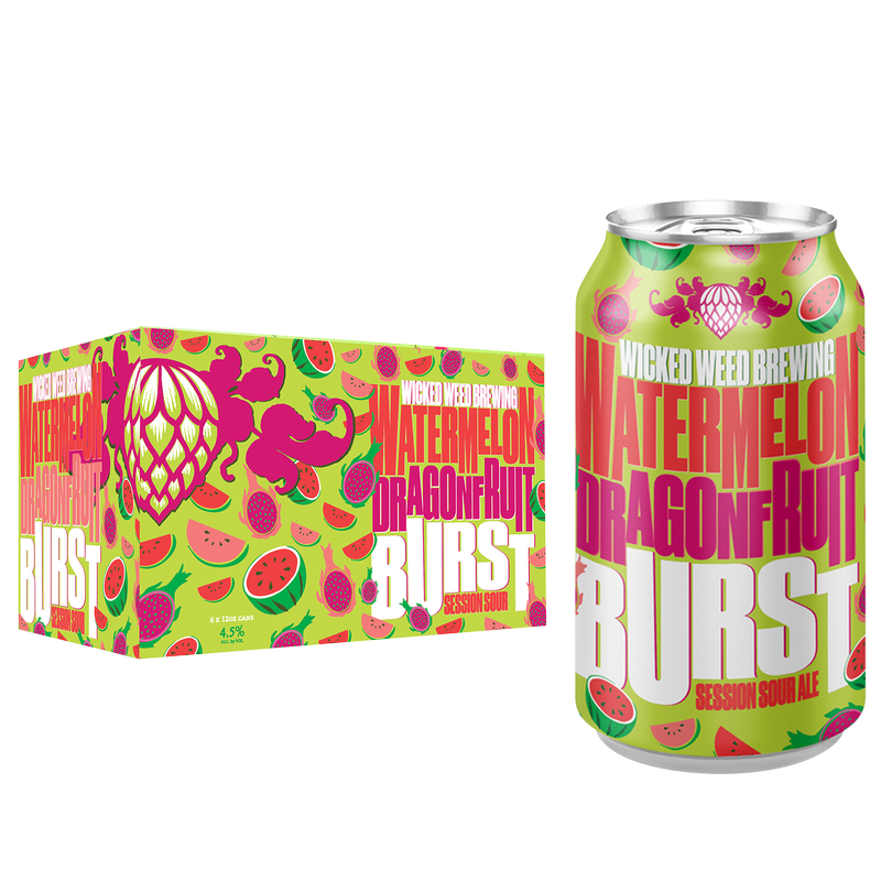 Wicked Weed Watermelon Dragon Fruit Burst Session Sour 6pk 12oz Can 4.5% ABV