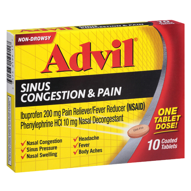 Advil Sinus Congestion & Pain Tablets 10ct
