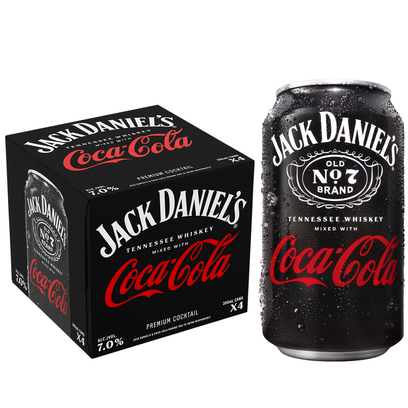 Jack Daniel's & Coke 4pk 355ml Can 7% ABV