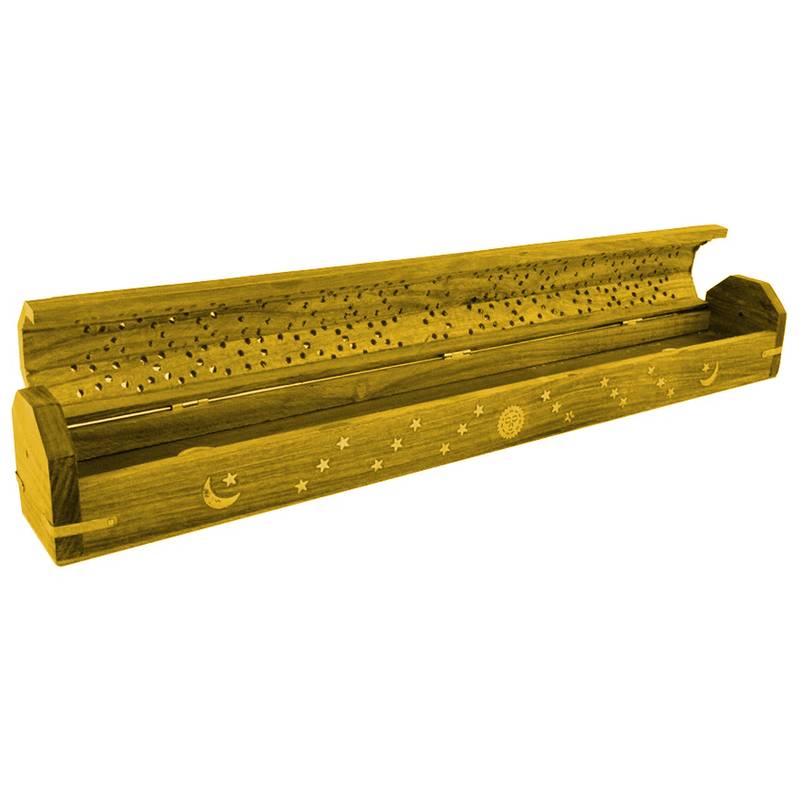 Wooden Coffin Yellow Incense Burner