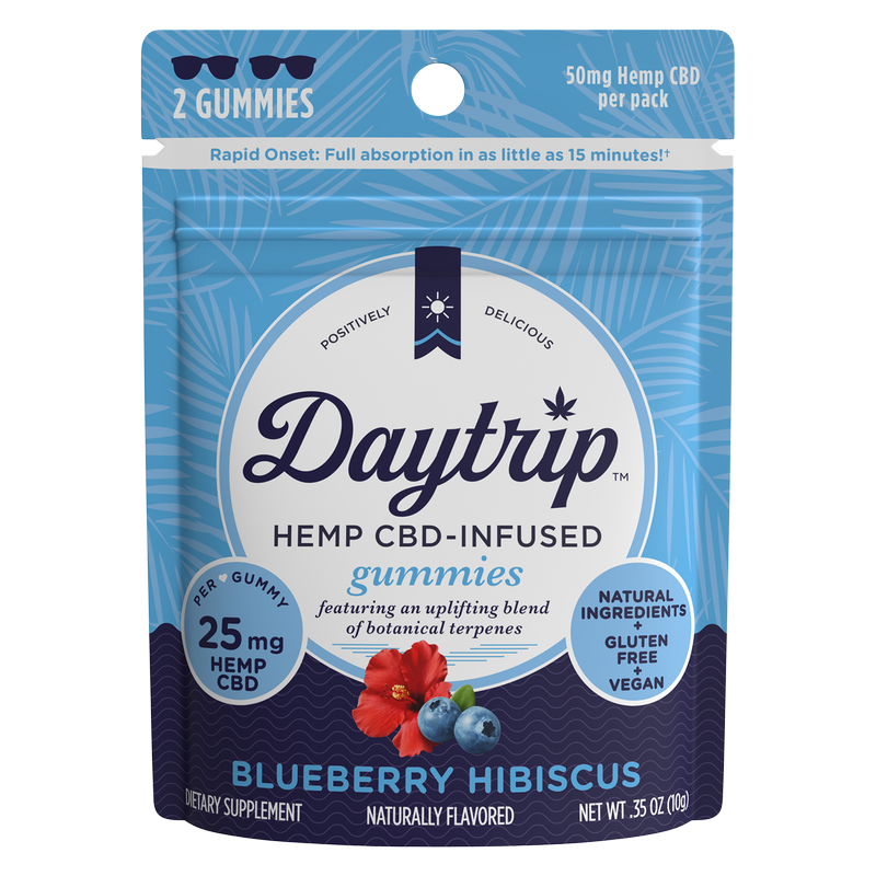 Daytrip Blueberry Hibiscus Hemp CBD Gummies 2pk 25mg