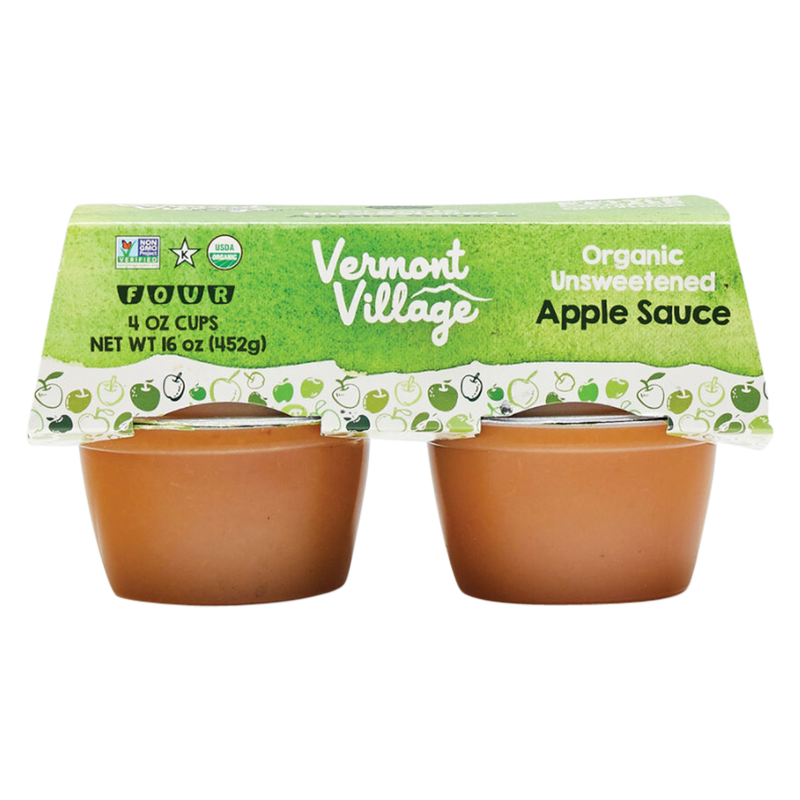Vermont Village Cannery Organic Unsweetened Apple Sauce Cups 4ct 16oz