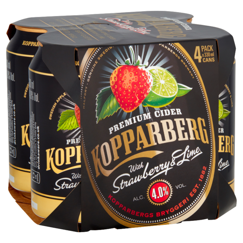 Kopparberg Strawberry & Lime Cider, 4 x 330ml