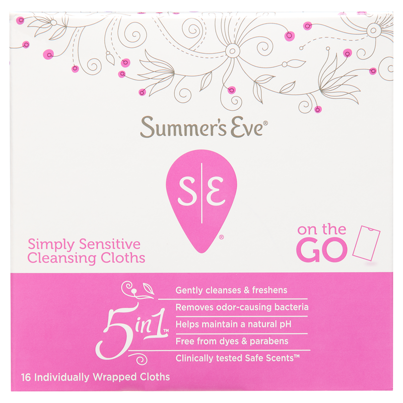 Summer's Eve Cleansing Cloth Sensitive Skin 16ct