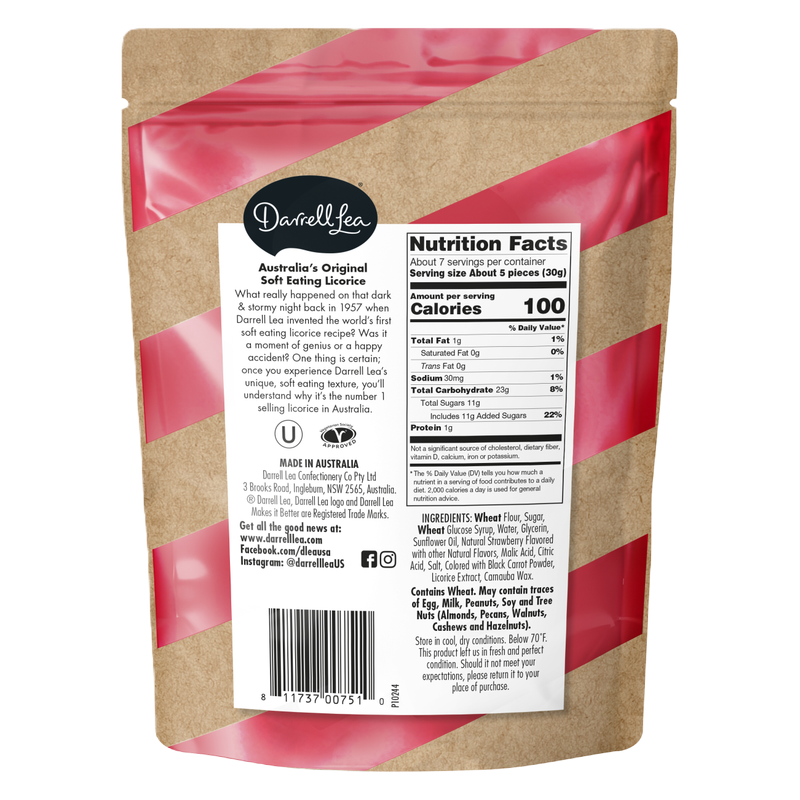 Darrell Lea Licorice Strawberry (7 OZ) : Snacks fast delivery by App or ...