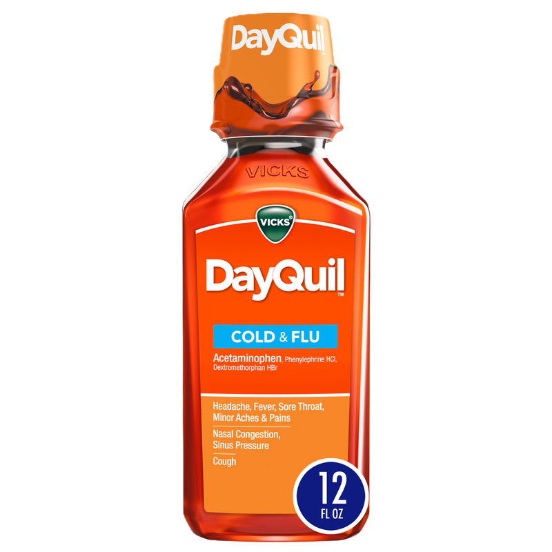 Vicks DayQuil Daytime Cold, Cough and Flu Liquid Medicine 12 Oz