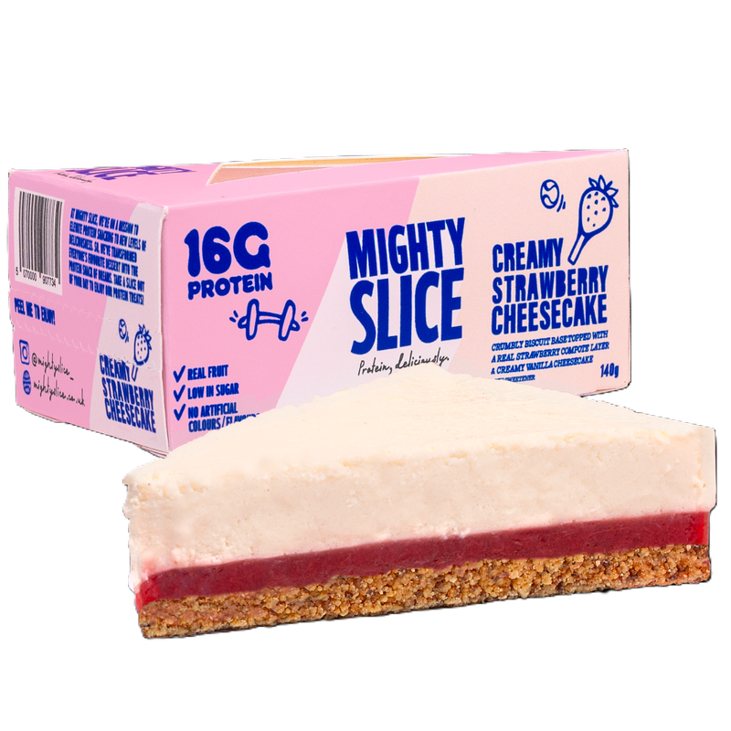 Mighty Slice Creamy Strawberry Protein Cheesecake, 140g
