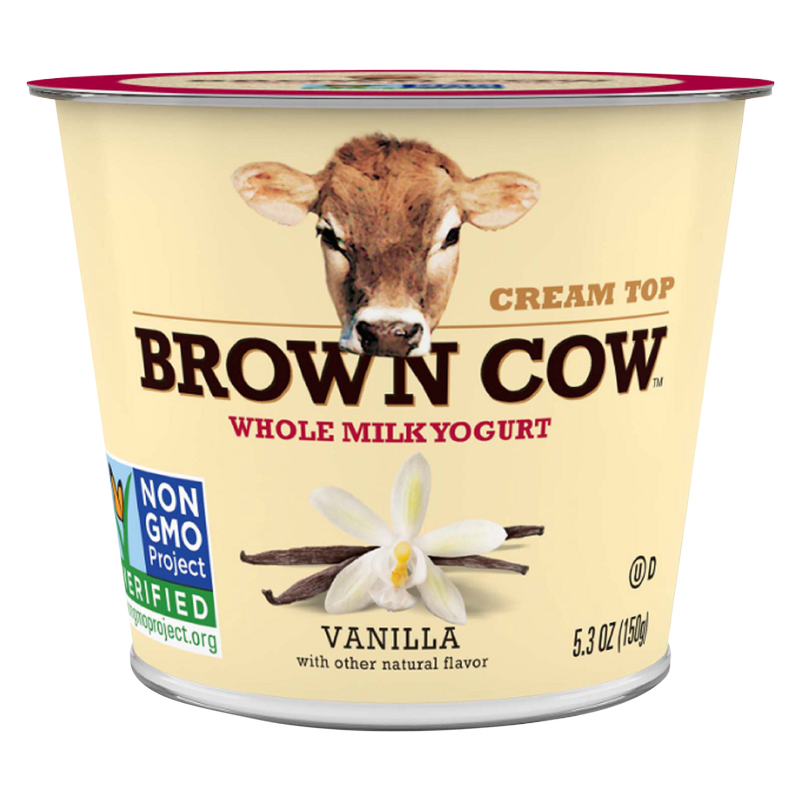 Brown Cow Cream Top Vanilla Whole Milk Yogurt - 5.3oz