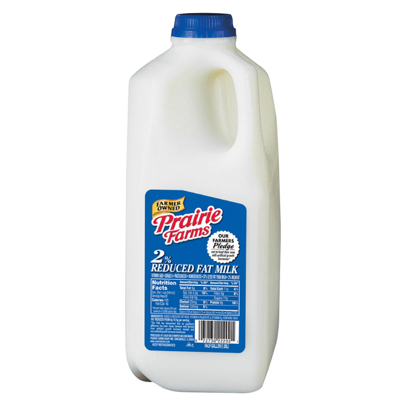Prairie Farms 2% Reduced Fat Milk - 1/2 Gallon