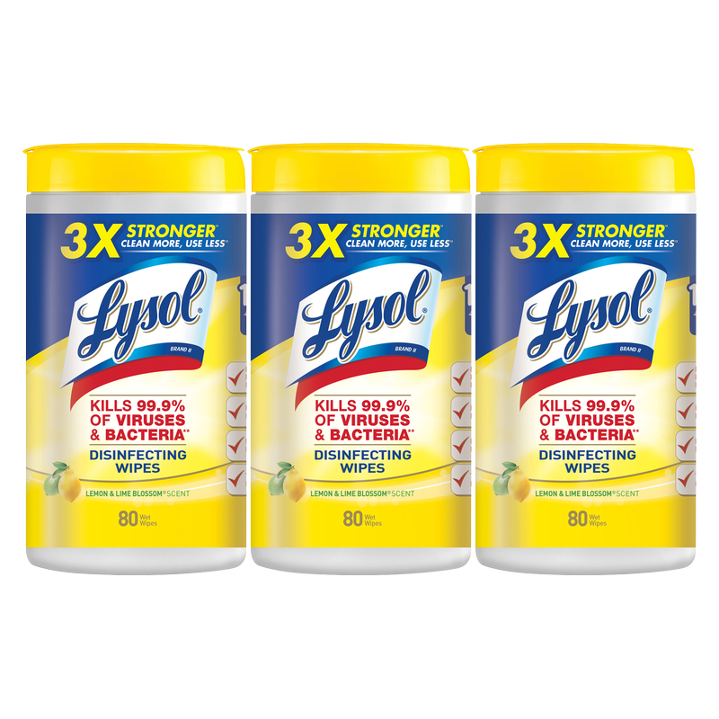 Lysol Lemon and Lime Blossom Disinfecting Wipes 3pk 80ct