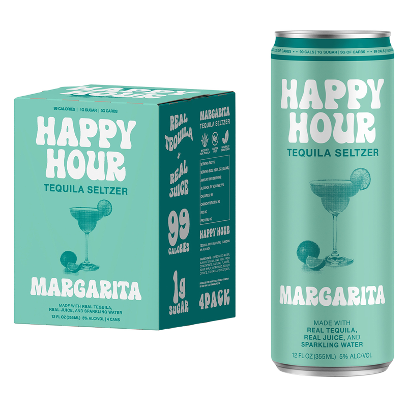 Happy Hour Tequila Margarita Seltzer 4pk 12oz Can 5.0% ABV