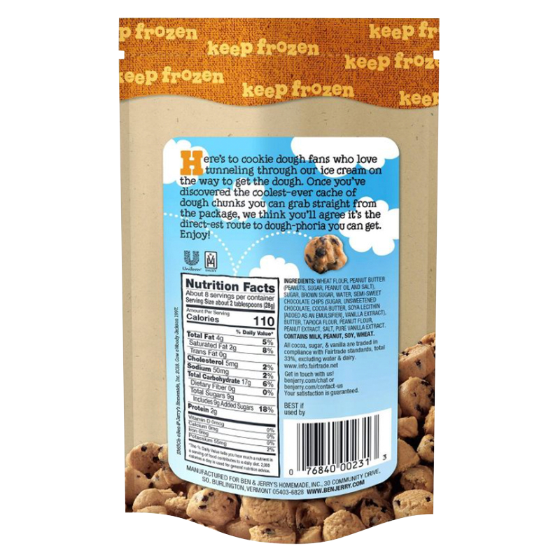 Ben & Jerry's Frozen Peanut Butter Cookie Dough Mix Chunks 8oz