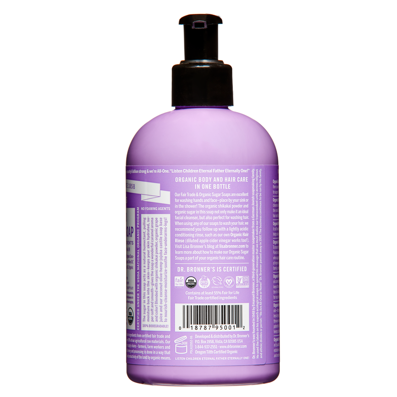 Dr. Bronner's Organic Sugar Soap Lavender 12oz