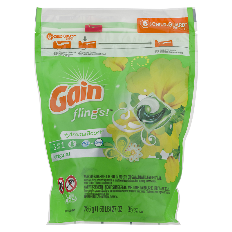 Gain flings! Original Scent Aroma Boosting Laundry Detergent Pacs 35ct