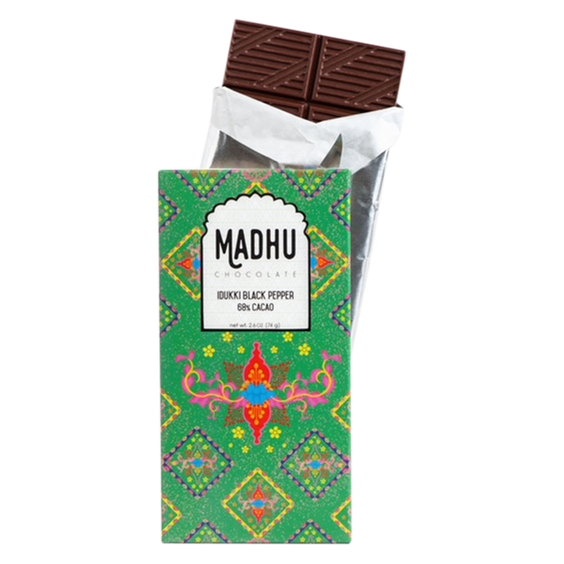 Madhu Chocolate 68% Cacao Idukki Black Pepper Bar 2.6oz