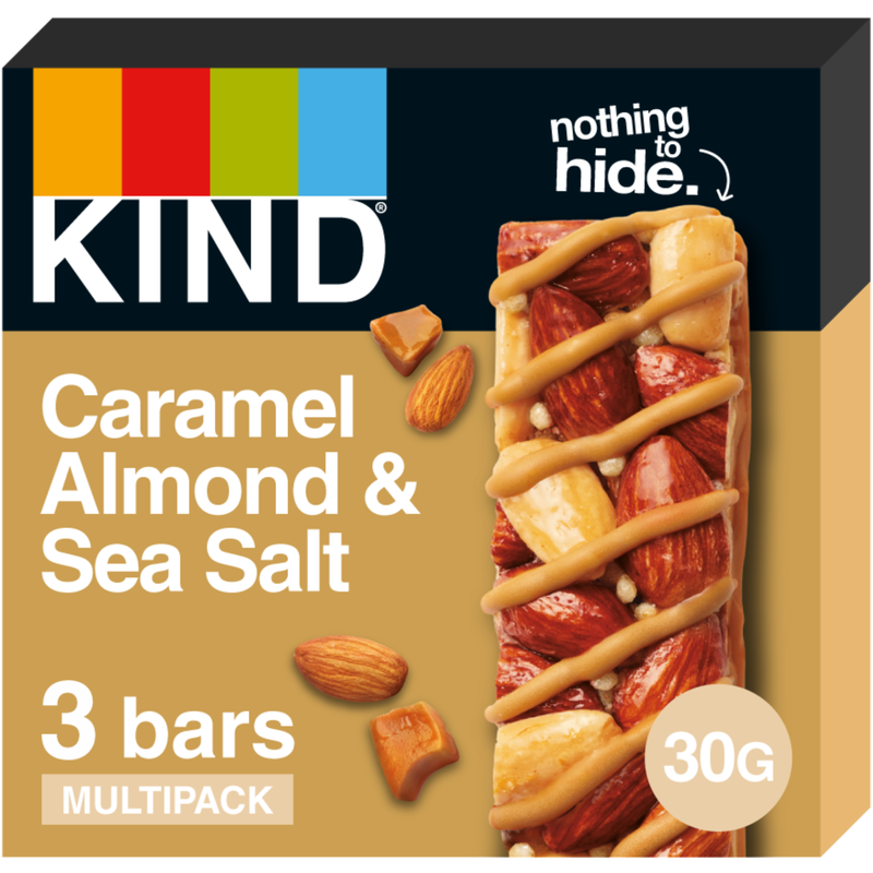 Kind Caramel Almond & Sea Salt Bar, 3 x 30g