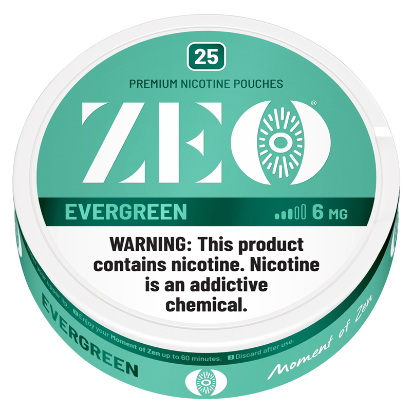 ZEO Evergreen Nicotine Pouches 25ct 6mg