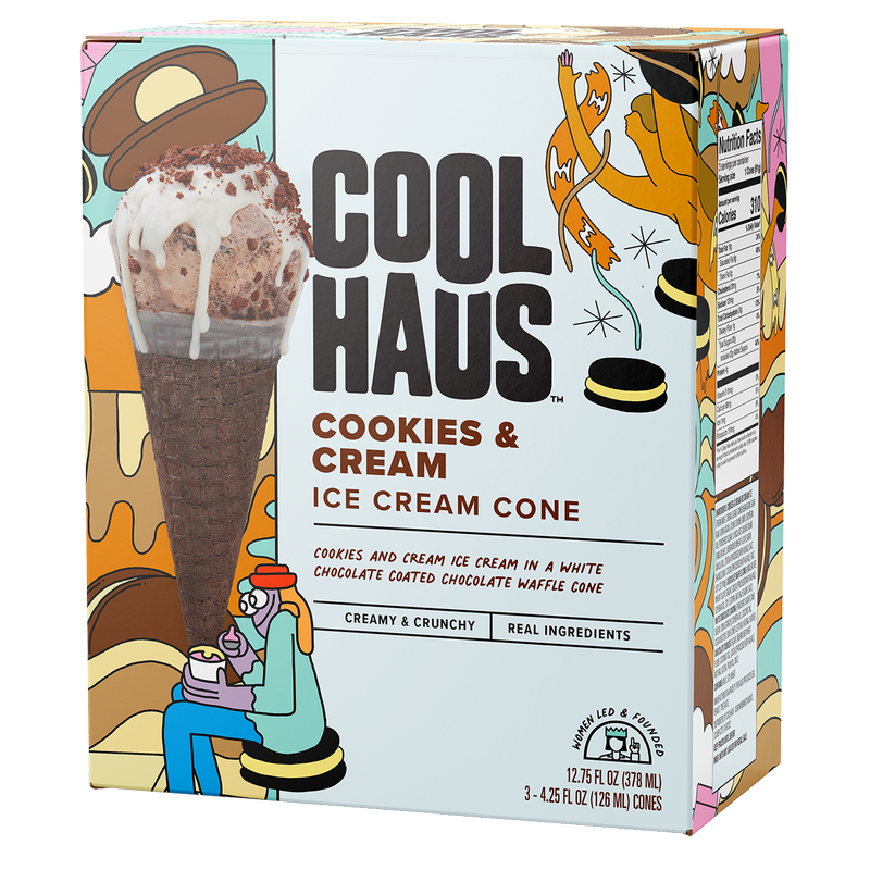 Coolhaus Cookies & Cream Ice Cream Cone - Pack of 3