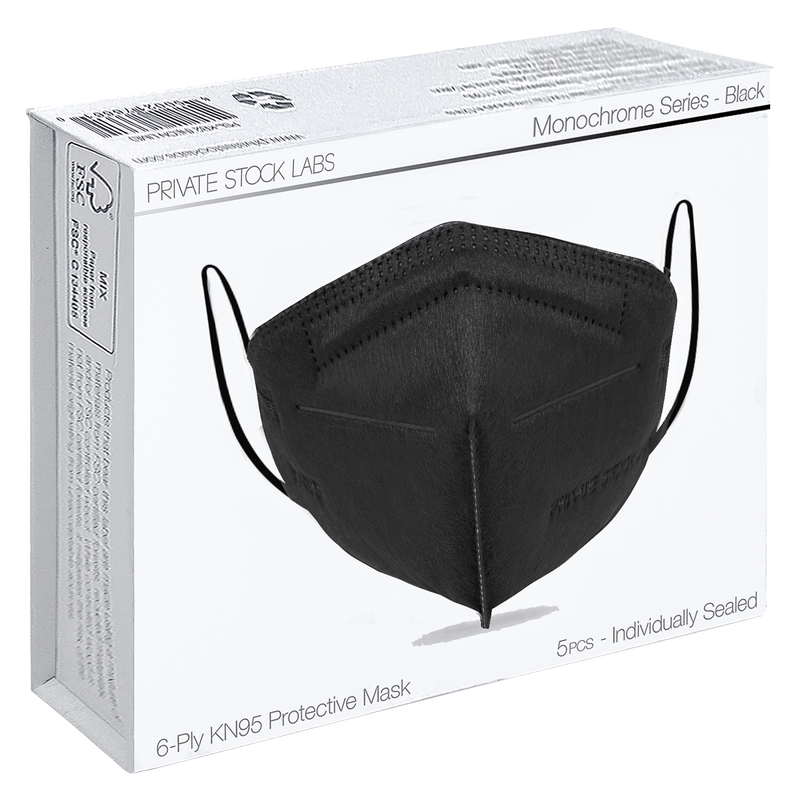 KN95 Protective Mask - Monochrome Series - Black (Pack of 5)