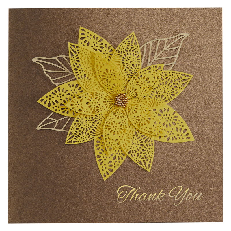 NIQUEA.D "Laser Floral" Thank You Card 6x6"