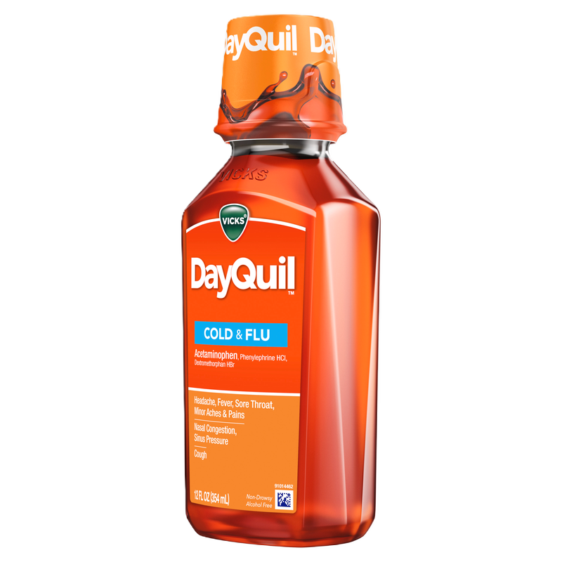 Vicks DayQuil Daytime Cold, Cough and Flu Liquid Medicine 12 Oz