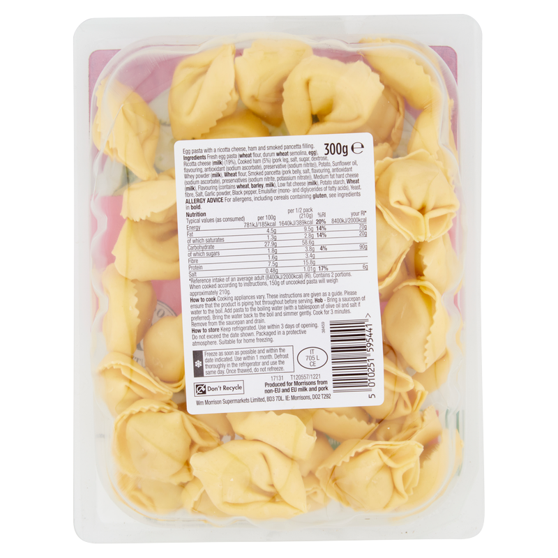 Morrisons Ham & Cheese Tortelloni, 300g Quick Meals fast delivery by