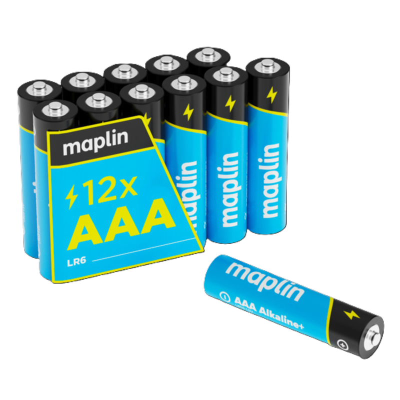 Maplin AAA Extra Long Life Batteries, 12 x 1pcs