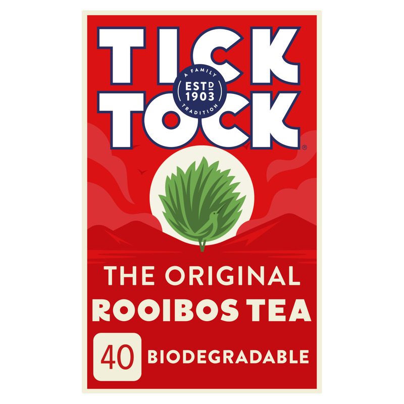 Tick Tock Rooibos Original Tea Bags, 40pcs
