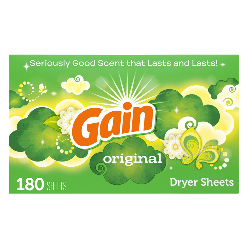 Gain Fabric Softener Dryer Sheets, Original Scent 180ct