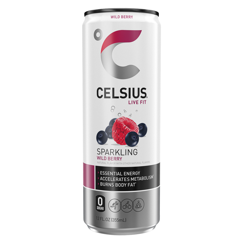 CELSIUS Sparkling Wild Berry, Essential Energy Drink 12oz Can