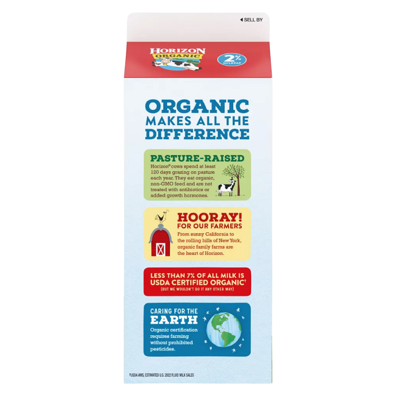 Horizon Organic 2% Reduced Fat Milk - 1/2 Gallon