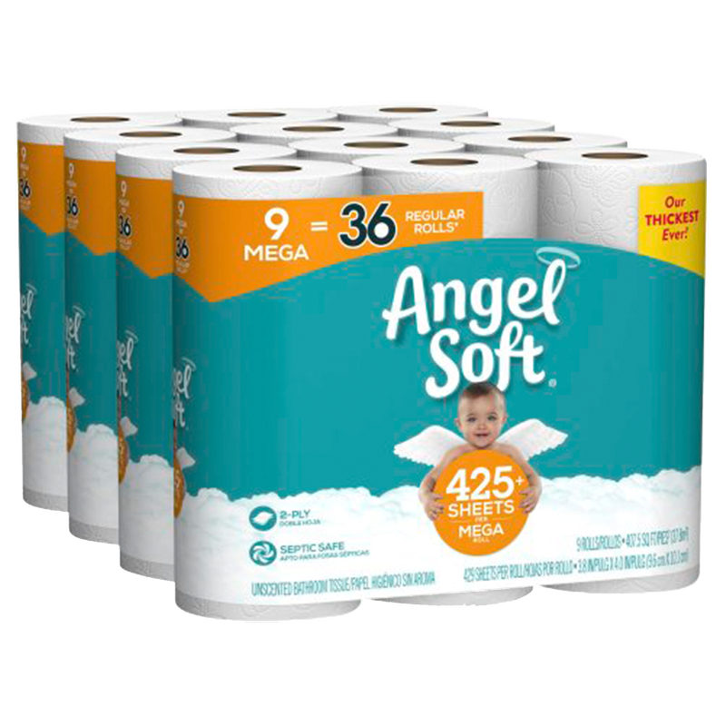 Angel Soft Mega Roll Bath Tissue 9ct