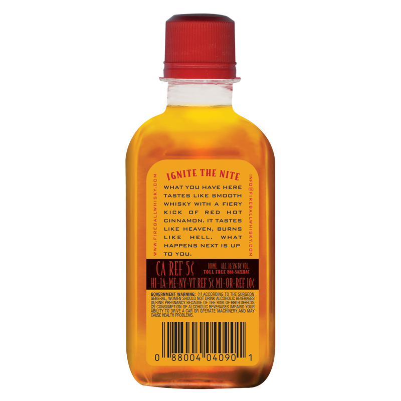 Fireball Hot Cinnamon Blended Whisky 100ml (33 Proof) Alcohol fast