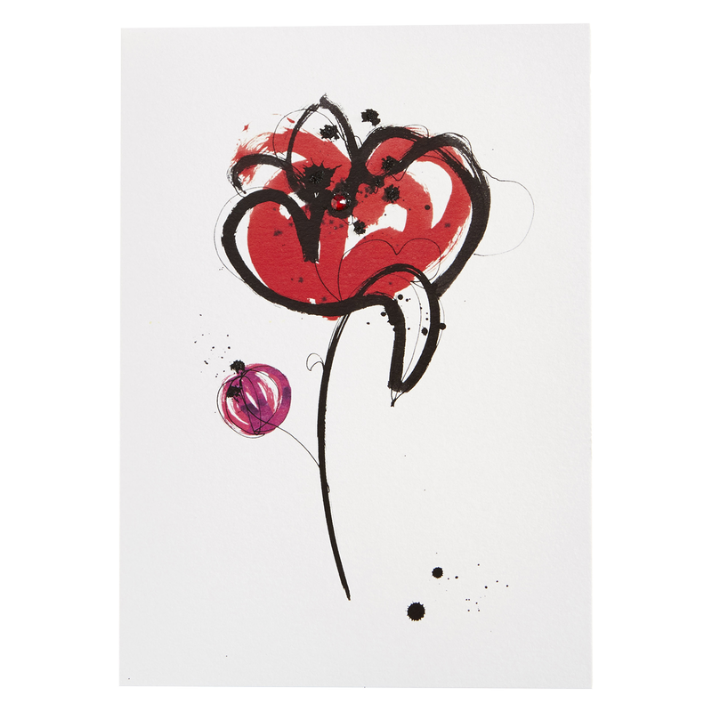 NIQUEA.D "Red Poppy" Blank Greeting Card 5x7 inches