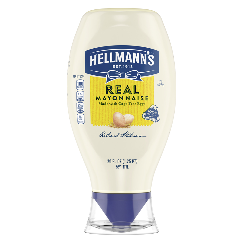 Hellmann's Real Mayonnaise Easy Out Squeeze Bottle 20oz