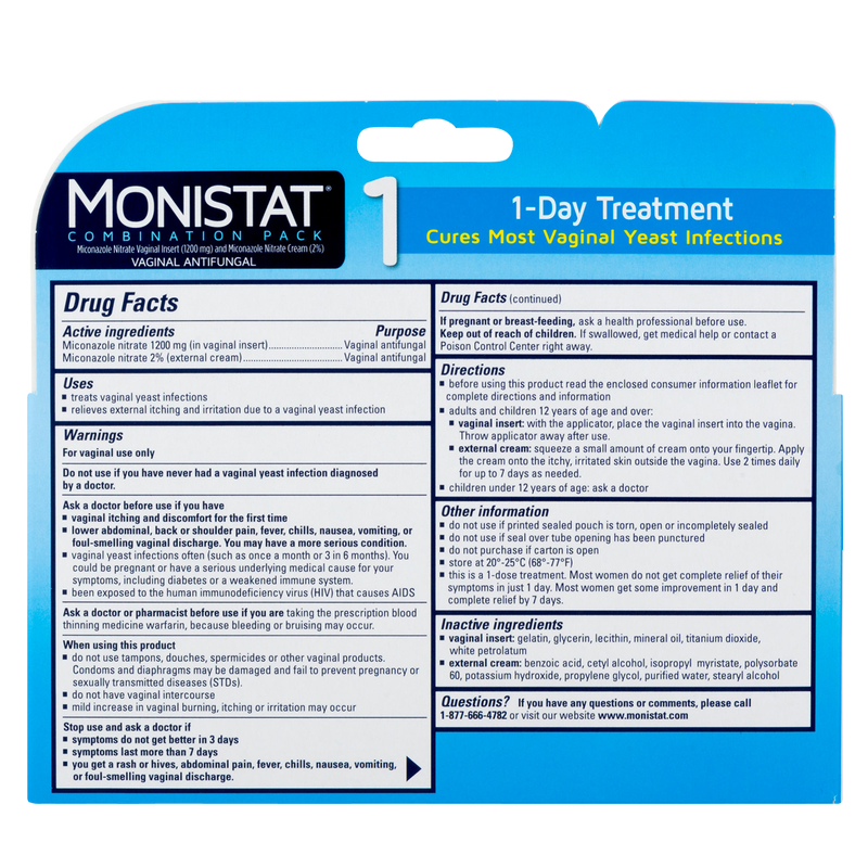 Monistat 1-Day Cure & Itch Yeast Infection Treatment