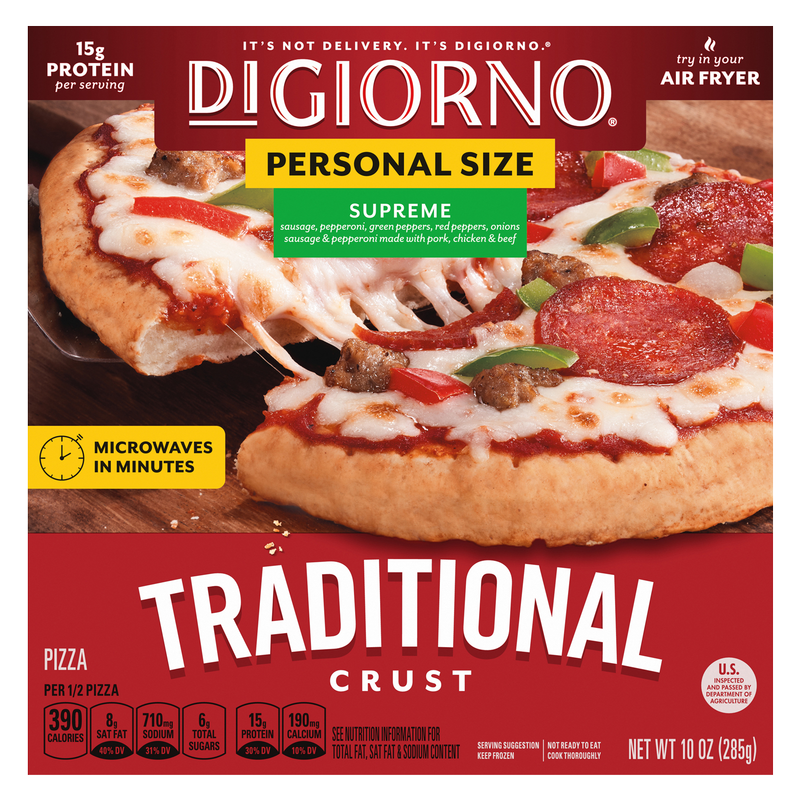 DiGiorno Pizza Traditional Crust Supreme Personal Pizza 10oz