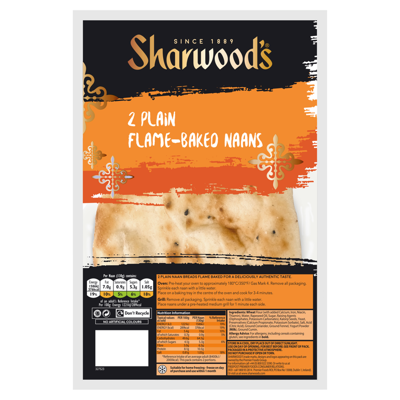 Sharwood's Plain Naans, 2pcs