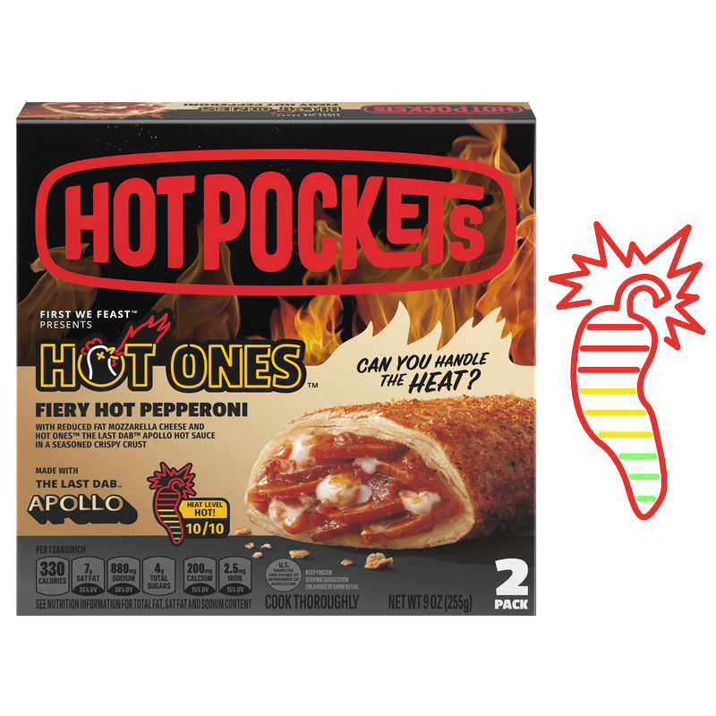GoPuff Exclusive: Hot Pockets Hot Ones Frozen Fiery Hot Pepperoni - 2ct 9oz