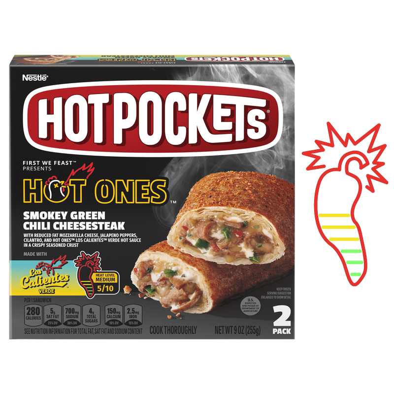 Hot Pockets Big & Bold Buffalo Style Chicken Frozen Snacks, Frozen Buffalo  Chicken Sandwiches With White Meat Chicken, 2 Count Microwave Snacks