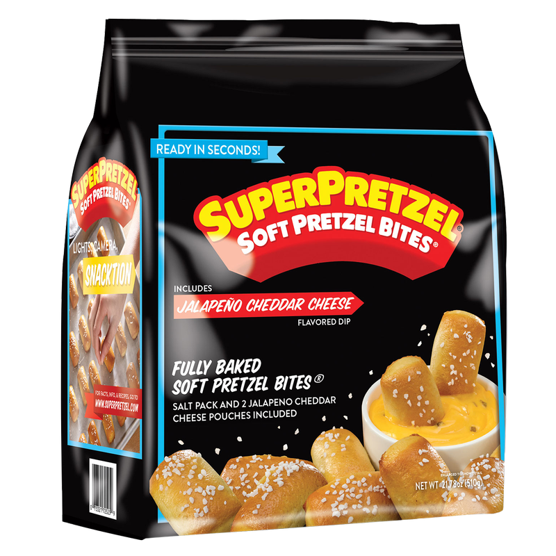 SuperPretzel Frozen Soft Pretzel Bites with Jalapeno Cheese Dip 18oz