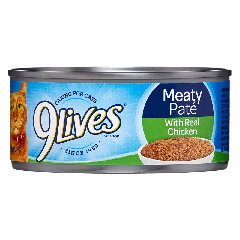 9Lives Meaty Pate with Real Chicken and Tuna Cat Food 5.5oz