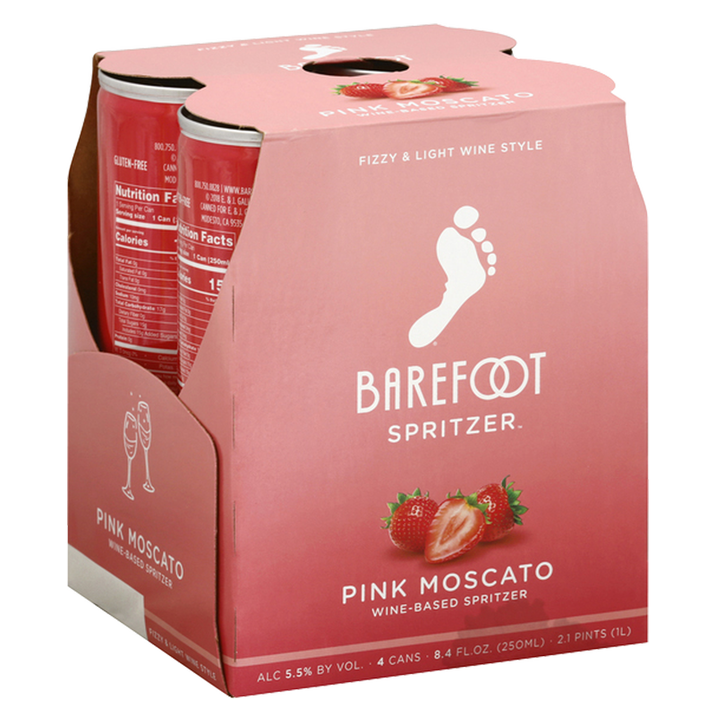Barefoot Spritzer Pink Moscato 4pk Can