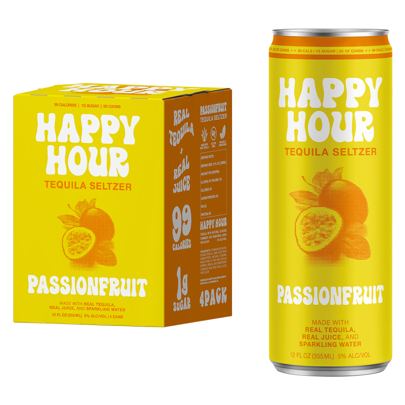 Happy Hour Tequila Passionfruit Margarita Seltzer 4pk 12oz Can 5.0% ABV