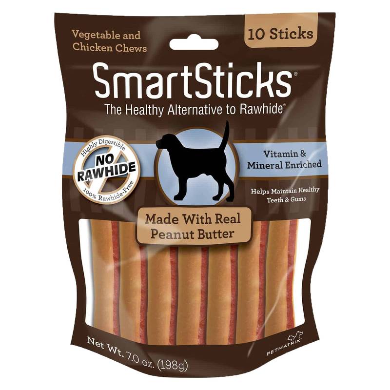 SmartBones SmartSticks Peanut Butter Chews Dog Treats 10ct