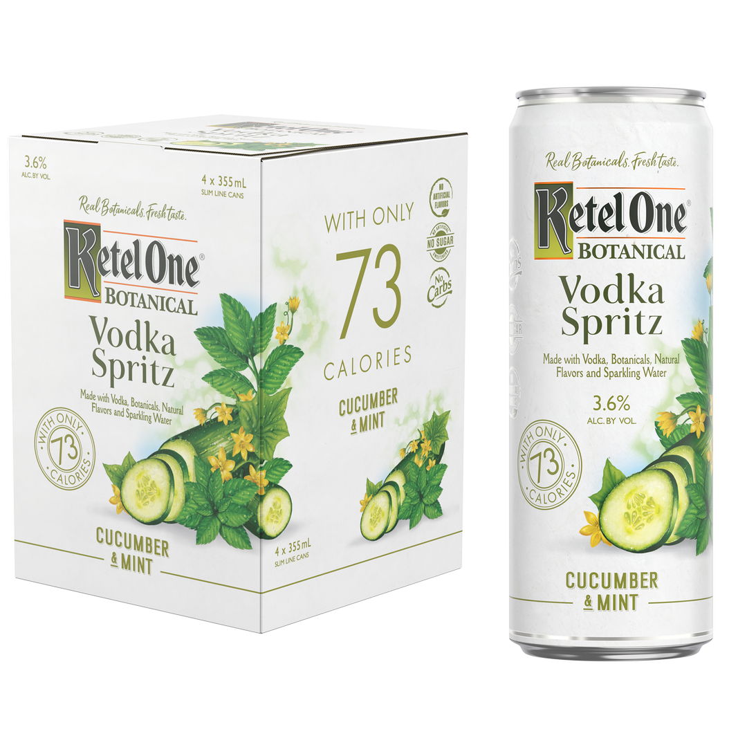 Ketel One Botanical Cucumber & Mint Vodka Spritz 4 Pack 12Oz Cans 3.6% Abv