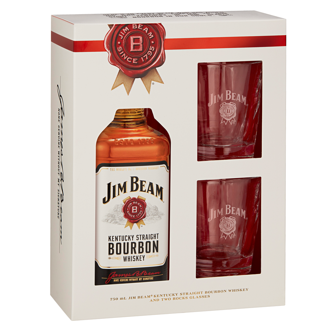 Jim Beam Bourbon Gift Set 750Ml