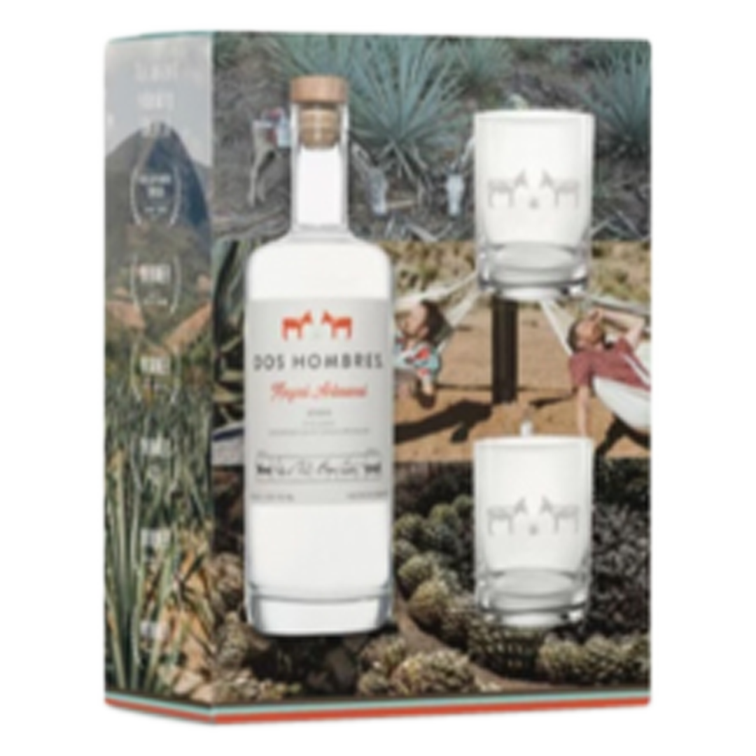 Dos Hombres Mezcal With 2 Glasses Gift 750Ml
