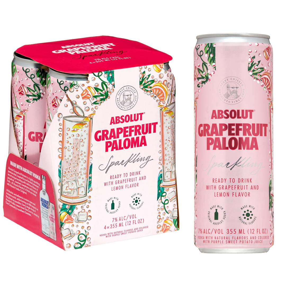 Absolut Grapefruit Paloma 4 Pack 12Oz Cans 7.0% Abv