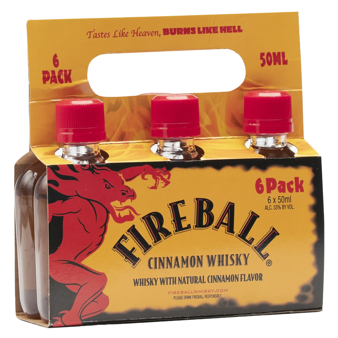 Fireball Hot Cinnamon Blended Whisky 6 Pack 50Ml 66 Proof